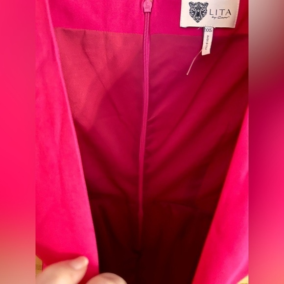 Lita by Ciara Bodycon Dress Hot Pink XXS V Neck Teen Tween Petite Formal Church - Picture 14 of 16